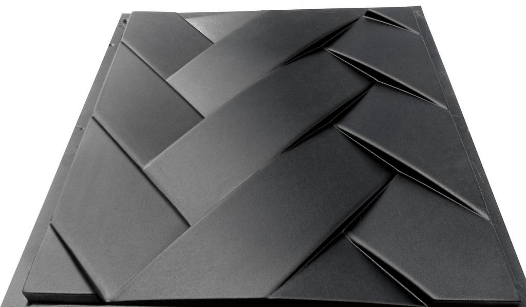 3D nástěnný panel Forma na sádrové, sádrové nebo betonové dlaždice pro dekorativní nástěnné panely 'Copánky'