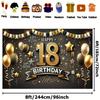 18th Birthday Banner - Luxurious Colorful Background - Multi functional Decoration for Indoor and Outdoor Celebrations