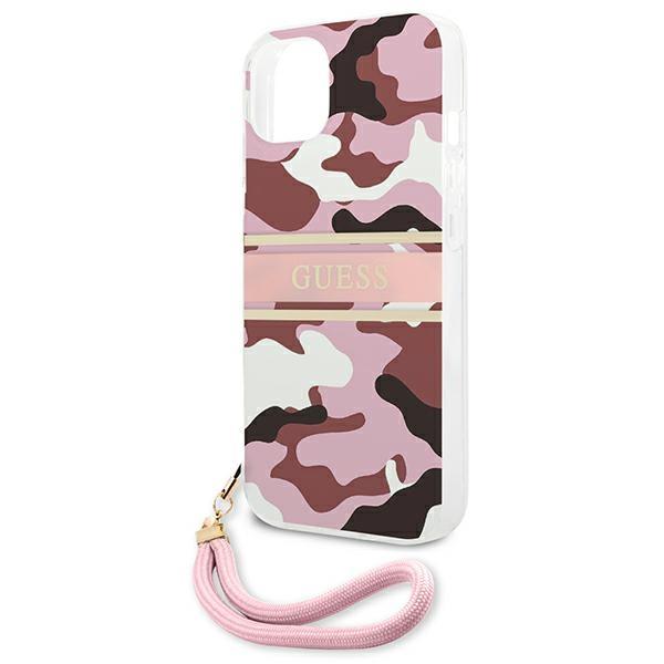Guess Guhcp13Skcabpi Iphone 13 Mini 5,4 Różowy/Pink Hardcase Camo Strap Collection