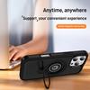 For iPhone 16 Pro Max Case TPU+PC Magnetic Car Mount Phone Cover with Ring Kickstand