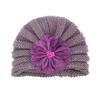 European & American Children's Knitted Woolen Hat with Flower - Warm Baby Hat for Autumn & Winter
