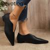 New Style Shoes - Retro Pointed Toe Single Shoes with Soft Sole and Flat Bottom - Women's Shoes Devotion