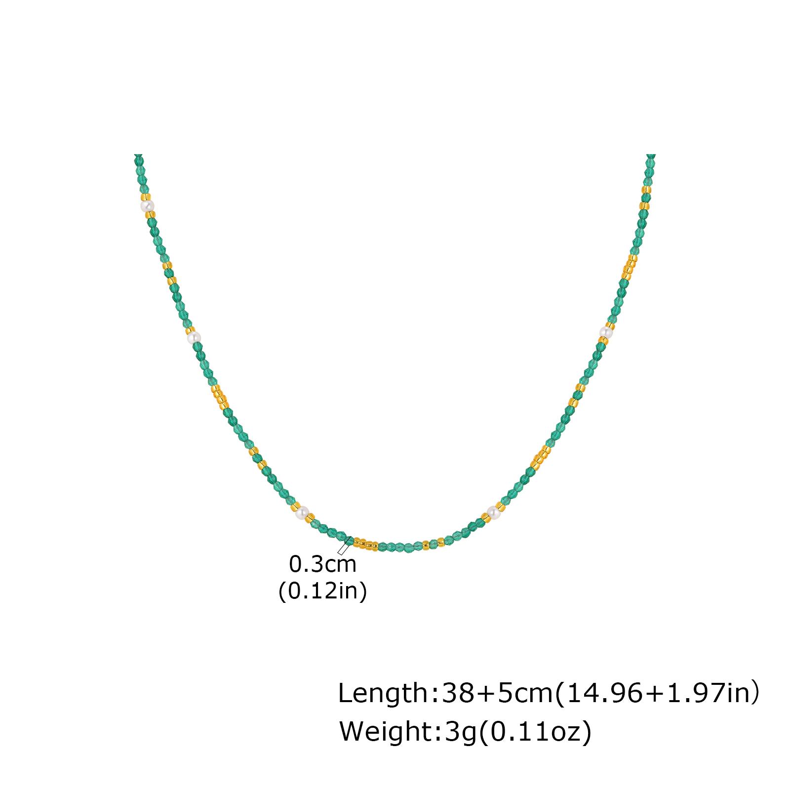 

Boho Colorful Rice Beads Choker Necklace for Women, Stainless Steel Clavicle Chain Imitation Pearl Charm Handmade Jewelry