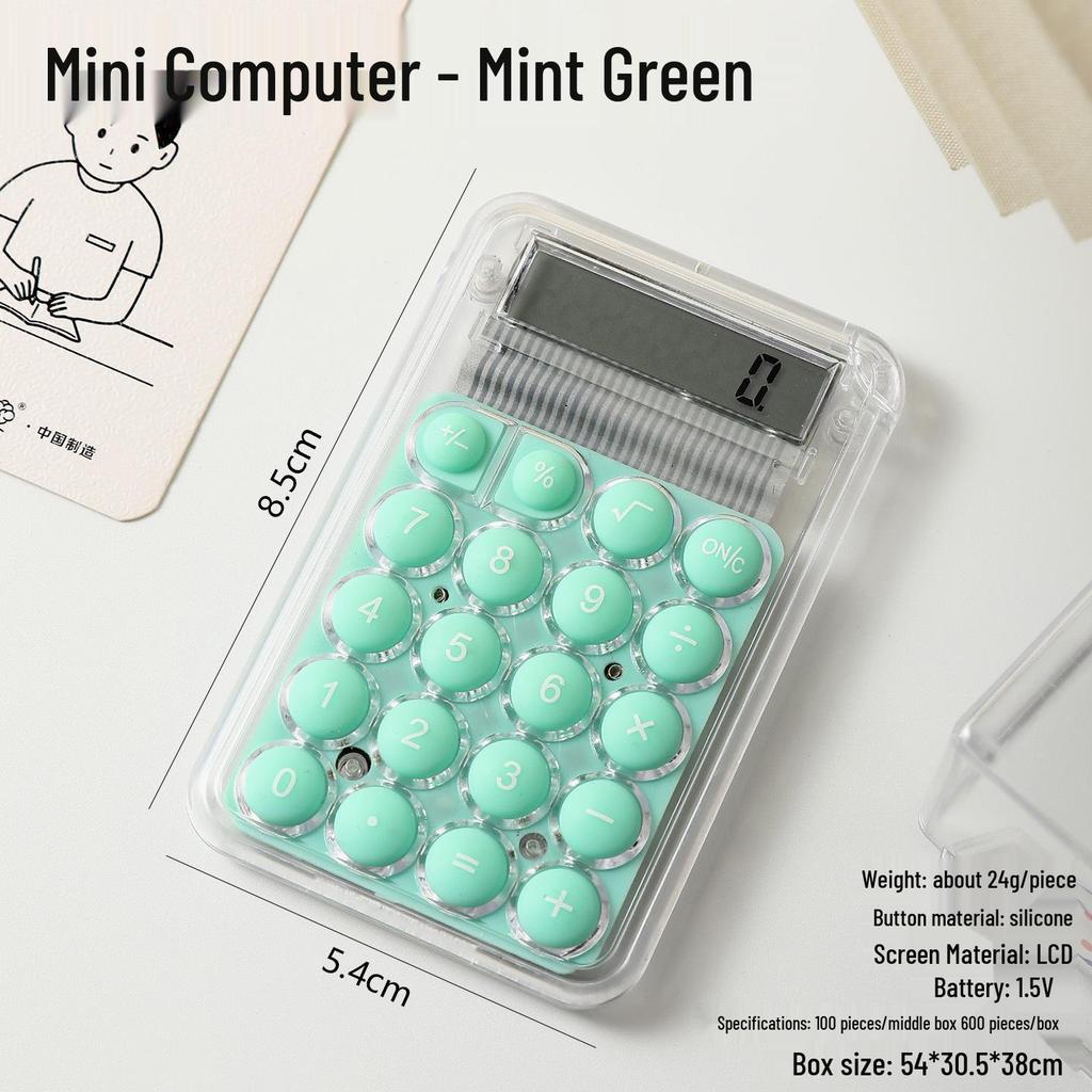 Candy-Colored Mini Pocket Calculator - Portable, Cute, Small for Students & Office Use
