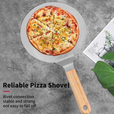 Lopatka na pizzu z nerezové oceli Velká kulatá lopatka Kuchyňská trouba Špachtle na pizzu Široký povrch Bezpečné nástroje na pečení pro domácí restaurační pekárnu