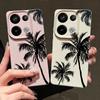 Coconut Tree Print Leather Texture Case For Xiaomi 13T Poco X7 X6 Redmi Note 14 Pro 13 12 11 Matte Shockproof TPU Soft Phone Cover