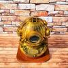 45,72 cm Kommando-Taucherhelm US Navy Mark V Taucherhelm mit Holzsockel Tiefsee-Tauchhelm Marine-Taucherhelm Heimdekor