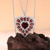 Heart design Natural garnet pendant January Birthstone necklace gorgeous fine jewelry women 925 sterling silver anniversary part