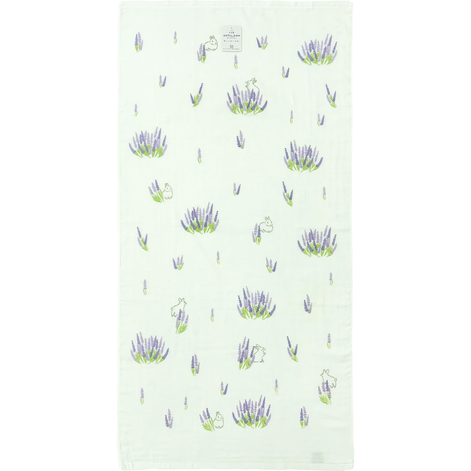 Hayashi Bath 60 x 120 Senshu Gauze Lavender Rabbit BO207106 Towel, approx. cm, Pile, Design, белый
