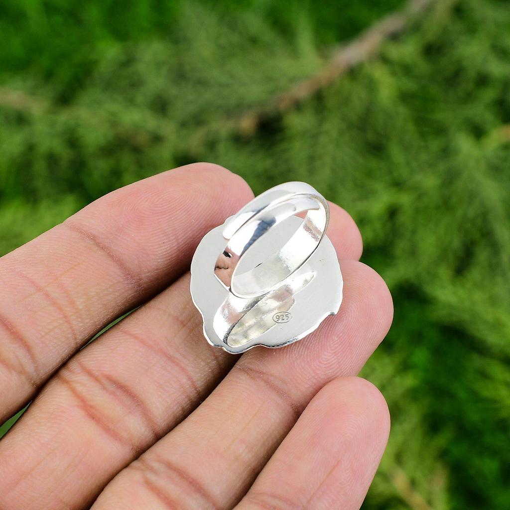 Anniversary Gift For Her Natural Citrine Solitaire Adjustable Ring 925 Silver