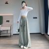 Women's 2026 Spring/Summer High-Waisted Wide-Leg Suit Pants with Woven Belt