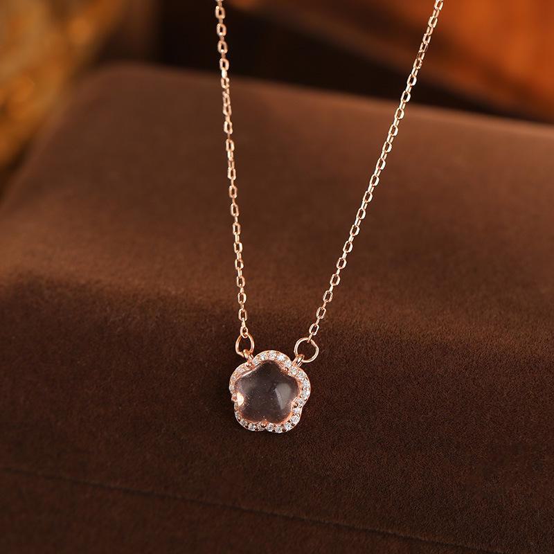 

Ожерелье с подвеской Banyan Tree Sakura Pink Crystal из розового золота для женщин NS1133 розового золота