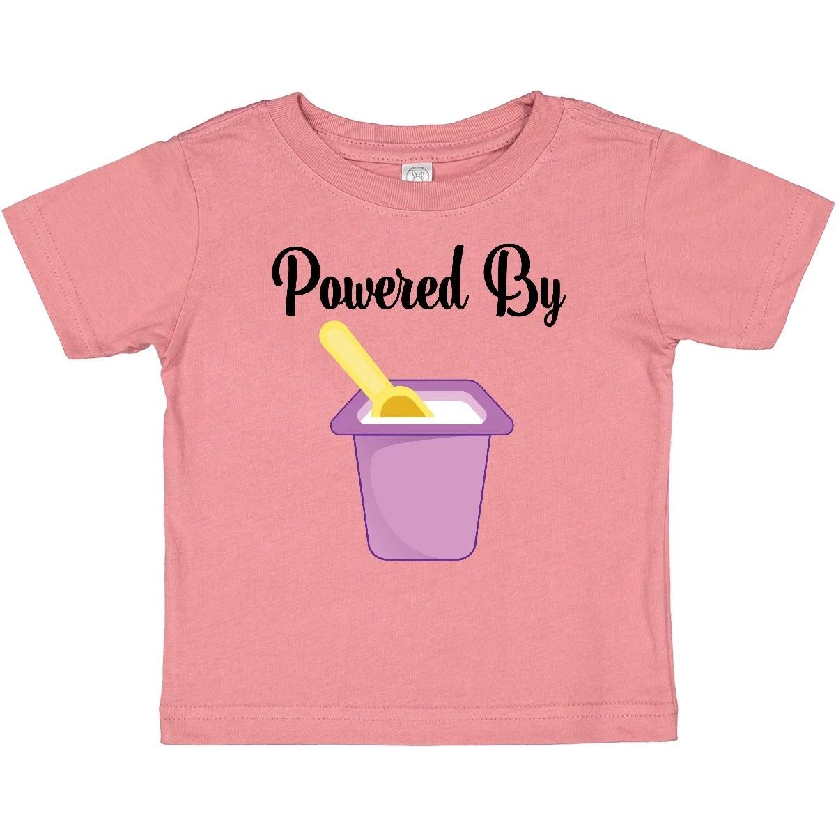 Inktastic Powered By Yogurt Baby T-Shirt Healthy Eating Clothing Infant Tees 160