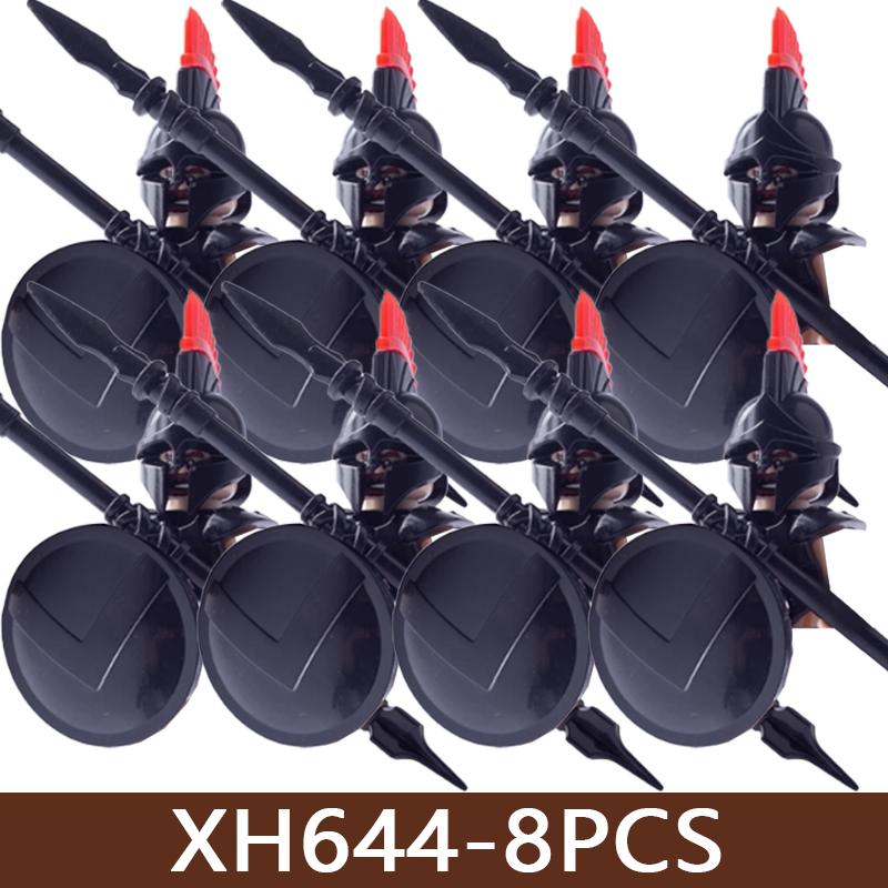 8 Pezzi Figure di Soldati di Castello Medievale Blocchi da Costruzione Militare Romano Teutonico Cavaliere Ospitaliere Templare Guerriero Fanteria Mattoncini Giocattolo Regalo