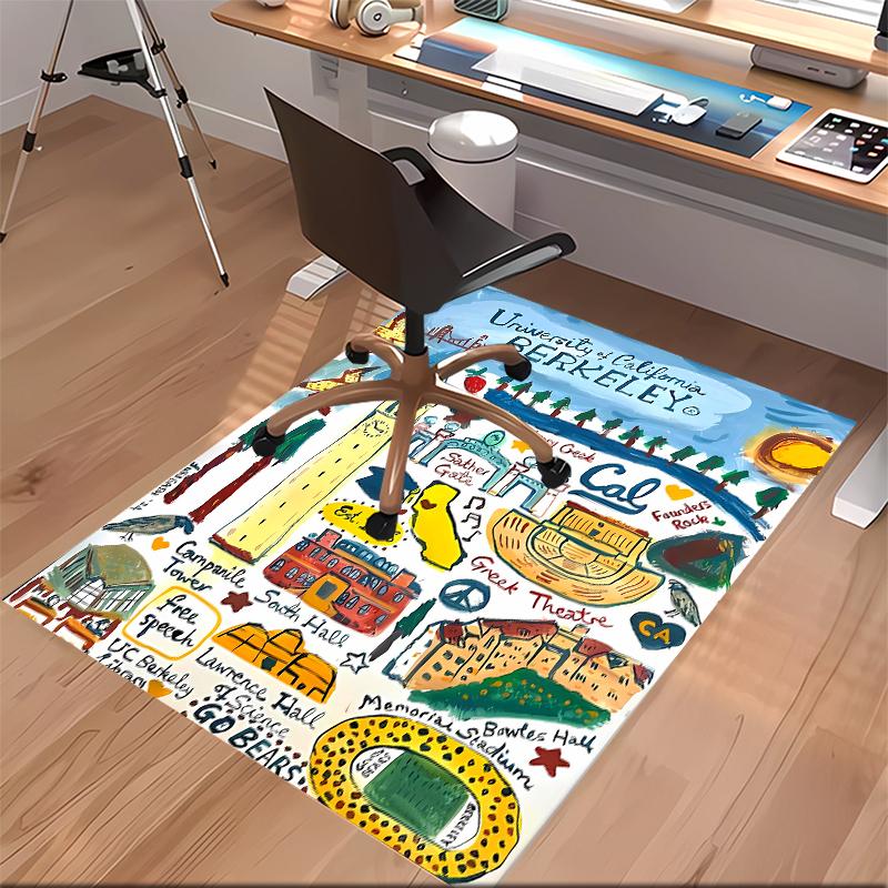 UC Berkeley Printed Absorbent Washable Carpet, Non-Slip Bathroom Mats, Kitchen Rugs, Yoga Mat,Living Room Entrance, Camping Picnic Rugs