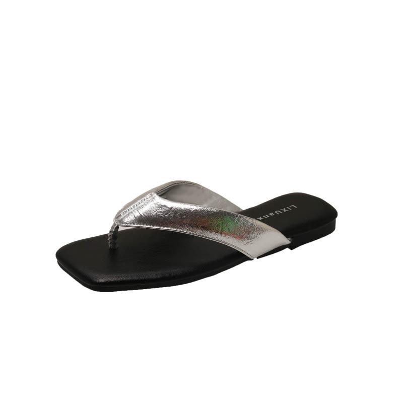 [Fanfuna] flip-flops women's summer outer wear 2025 new versatile fashion pinch foot beach lazy slippers