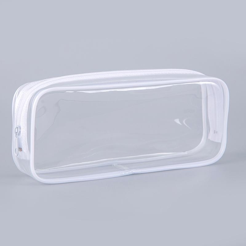 

Простой прозрачный пенал большой вместимости, сумка для ручек, студенческий пенал, креативный чехол для хранения канцелярских принадлежностей, школьные принадлежности белый