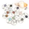 Hand-Wrapped Natural Crystal Agate Disc Tree Of Life Pendant Necklace N116