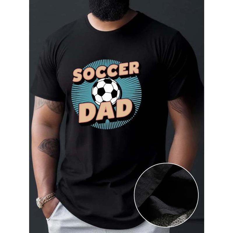 

European sizes Men S Short-Sleeve T-Shirts Featuring a Retro Soccer Dad Design, Perfect for Outdoor Activities with a Comfortable Elastic Crew Neck S чёрный