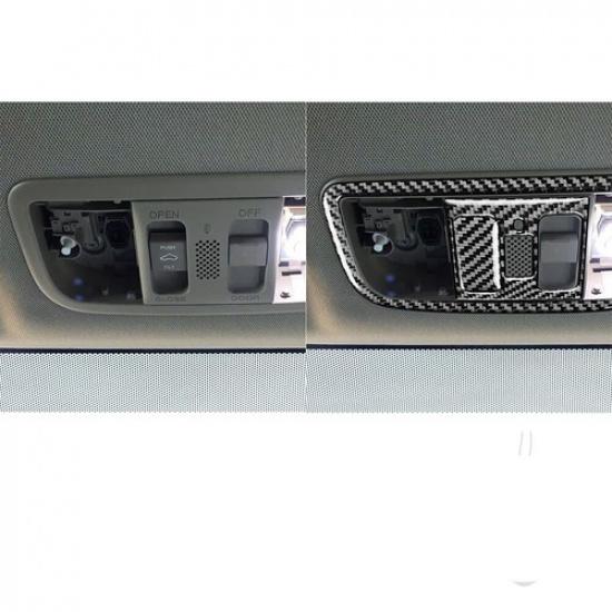 2Pcs For Honda Civic 8th 2006-2011 Carbon Fiber Overhead Light Panel Cover Trim