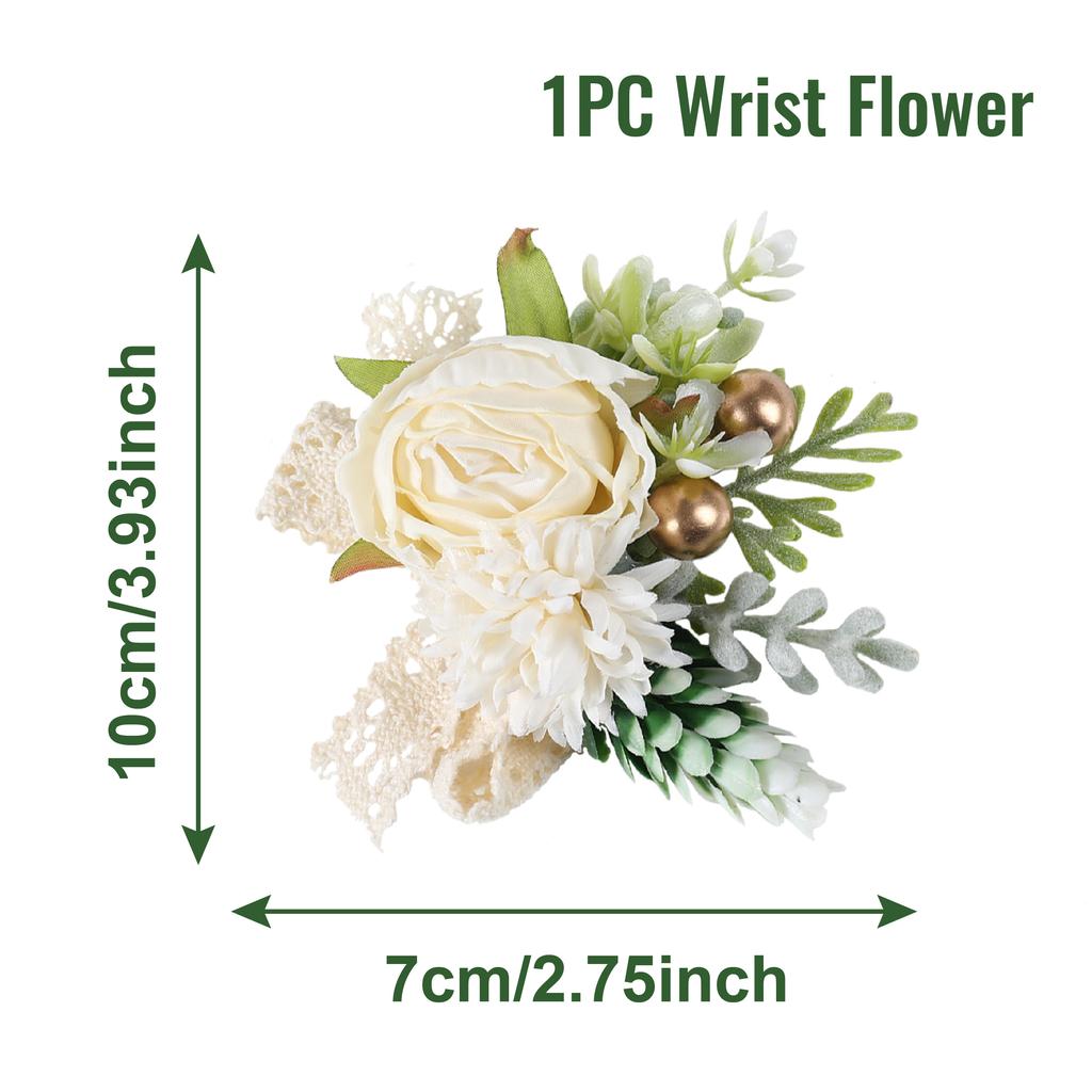 Wrist Corsage Bridesmaid Sisters Wedding Party Handmade Flower Artificial Silk Rose Bracelet Flowers Wedding Dancing Party Decor