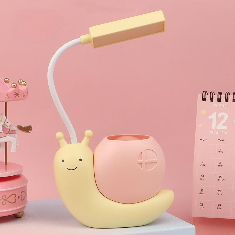 1Pc Creative Cartoon Snail Desk Lamp, Learning To Charge Eye Protection Desk Lamp, Children and Students Small Desk Lamp