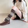Sweet Christmas Leg Warmers Knitted Leg Sleeves Harajuku Long Leg Socks Winter Warm Boot Cuffs Toppers for Womens Girls