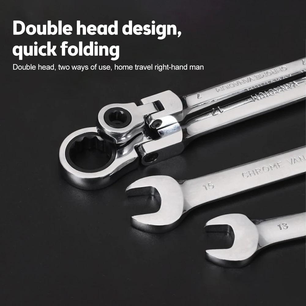 Automatic Fast And Labor-Saving Dual-Use Open-Ended Universal 72-Tooth Ratchet Wrench Movable Head Open Plummer