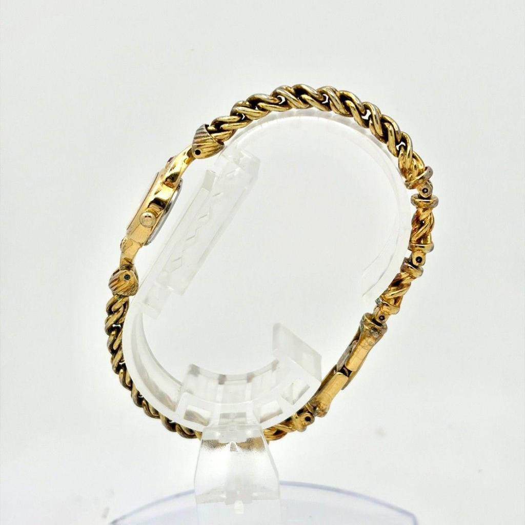 Used [New Battery] SEIKO Ladies Watch 2P Color Stone Gold 1E20-0430 740592