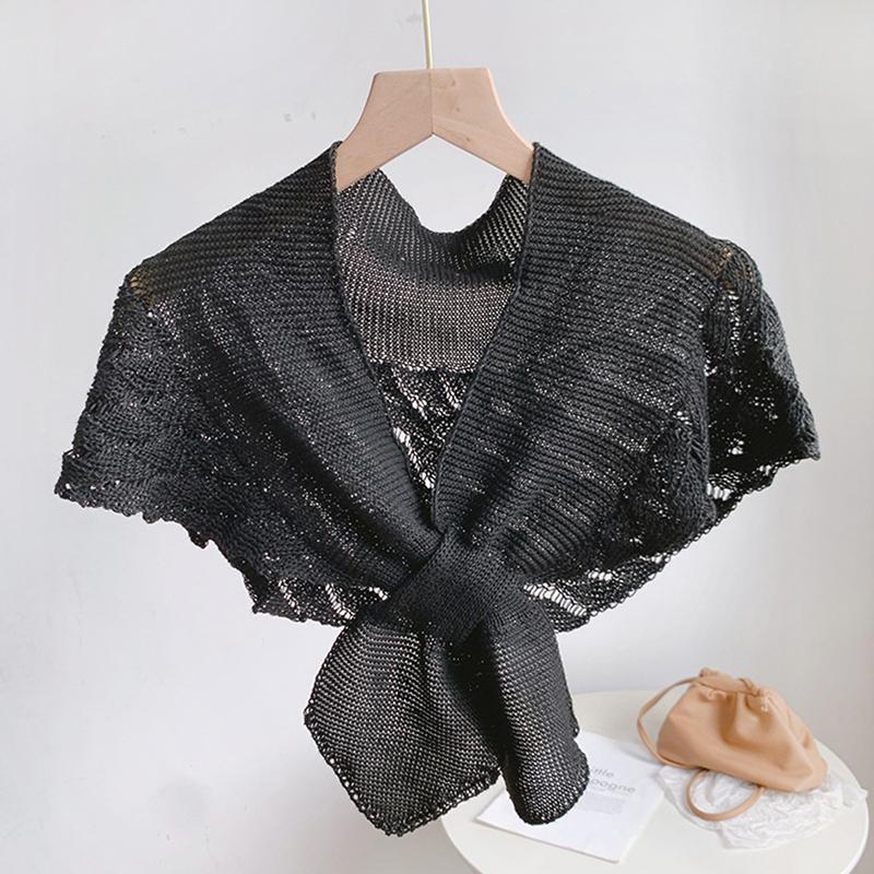 Gefälschte Kragenschal Damen Bluse Schultern Gefälschter Kragen Umhang Geknoteter Strickschal Einfarbiger Halsschutzschal