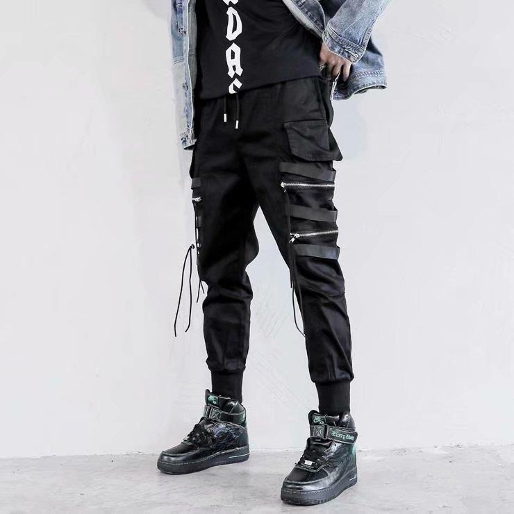 Pantaloni da jogging Pantaloni cargo da uomo Casual Hip Hop Tasca colorata Pantaloni da uomo Pantaloni sportivi Pantaloni streetwear Nastri Pantaloni techwear