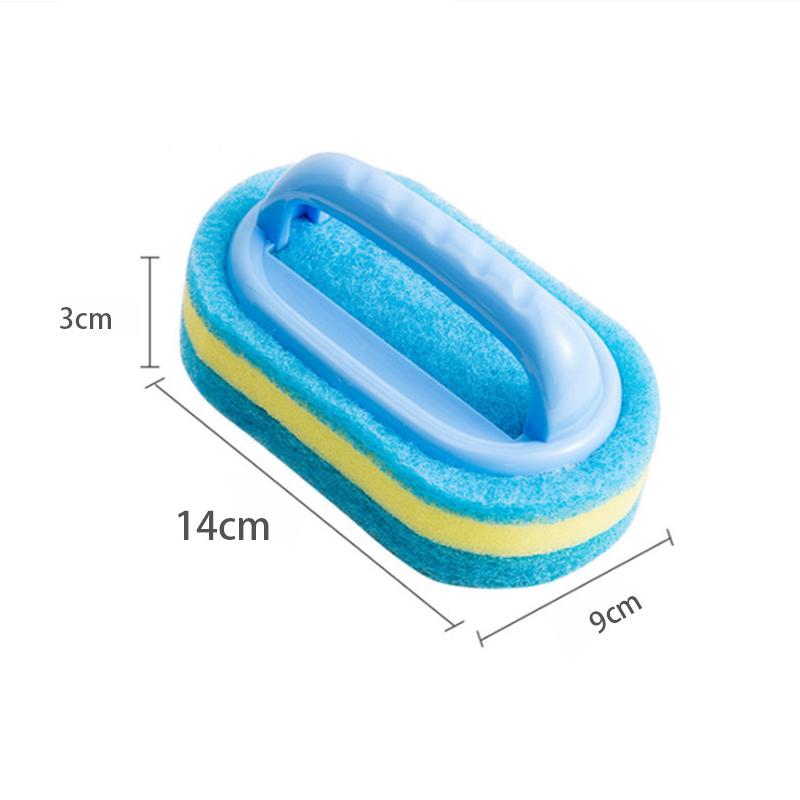 Sponge Cleaning Brush With Handle Dish Soap Cleaning Brush Bathroom Kitchen Tub Thicken Scrubbing Sponge Wipe Durable Tools Accessories Home