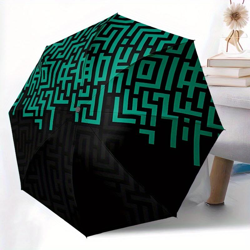 1pc Labyrinth Maze Automatic Open 8-Rib Windproof Umbrella, Travel & Commuting, Suitable for All Seasons