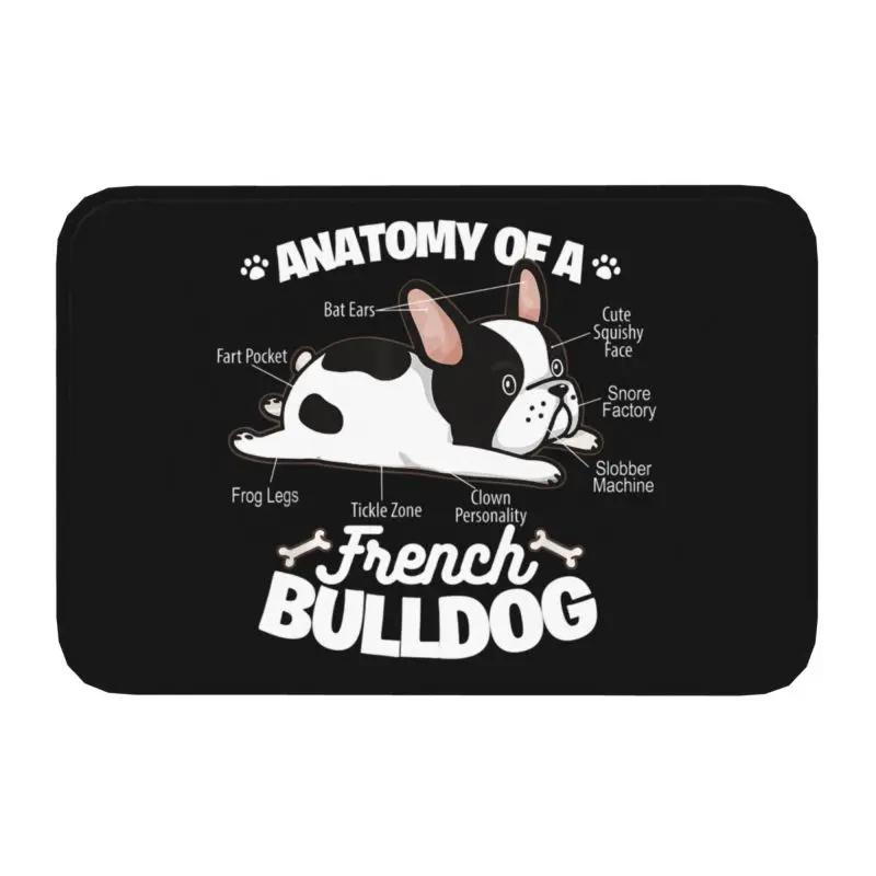 French Bulldog Door Mat with "NOPE" Funny Pattern Non-slip Entrance Rug for Home Decor Dog Lovers Collection