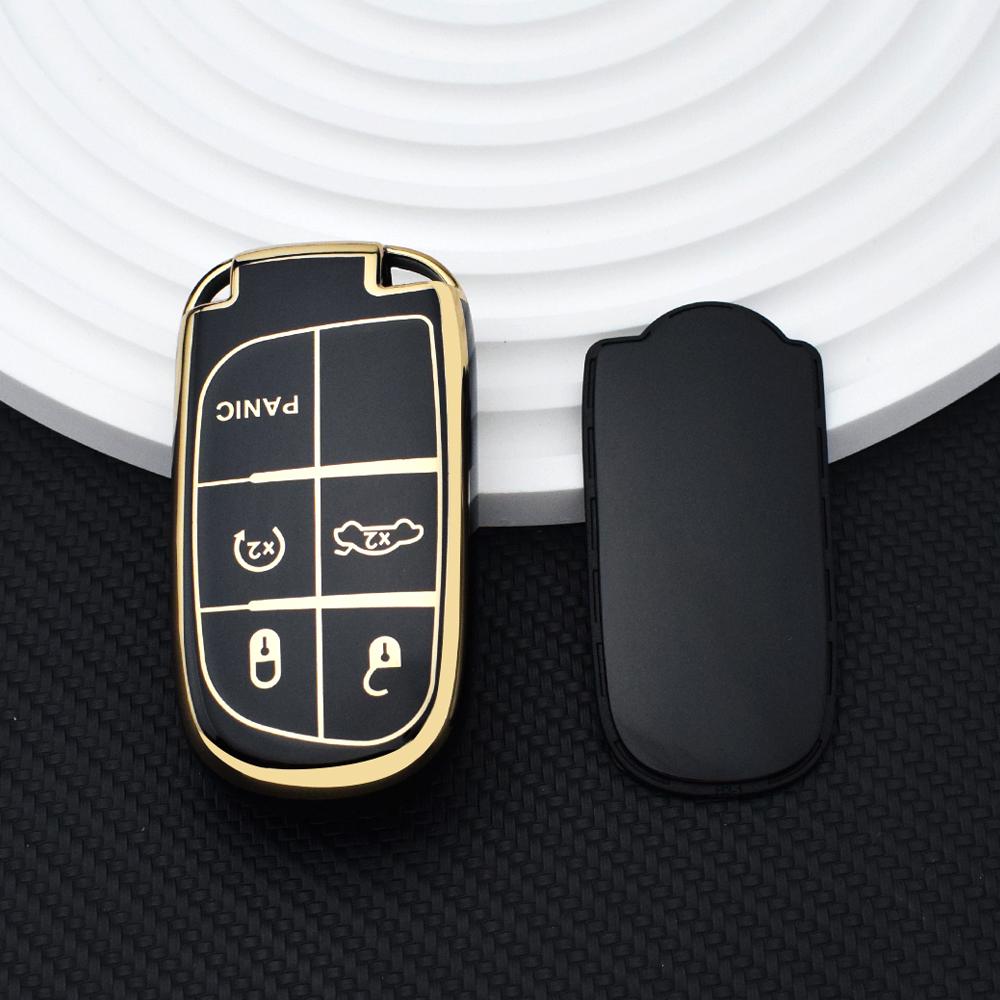 

Для Jeep Renegade Compass Grand Cherokee для Chrysler 300C Wrangler Dodge чехол для автомобильного ключа брелок автомобильные аксессуары брелок чёрный