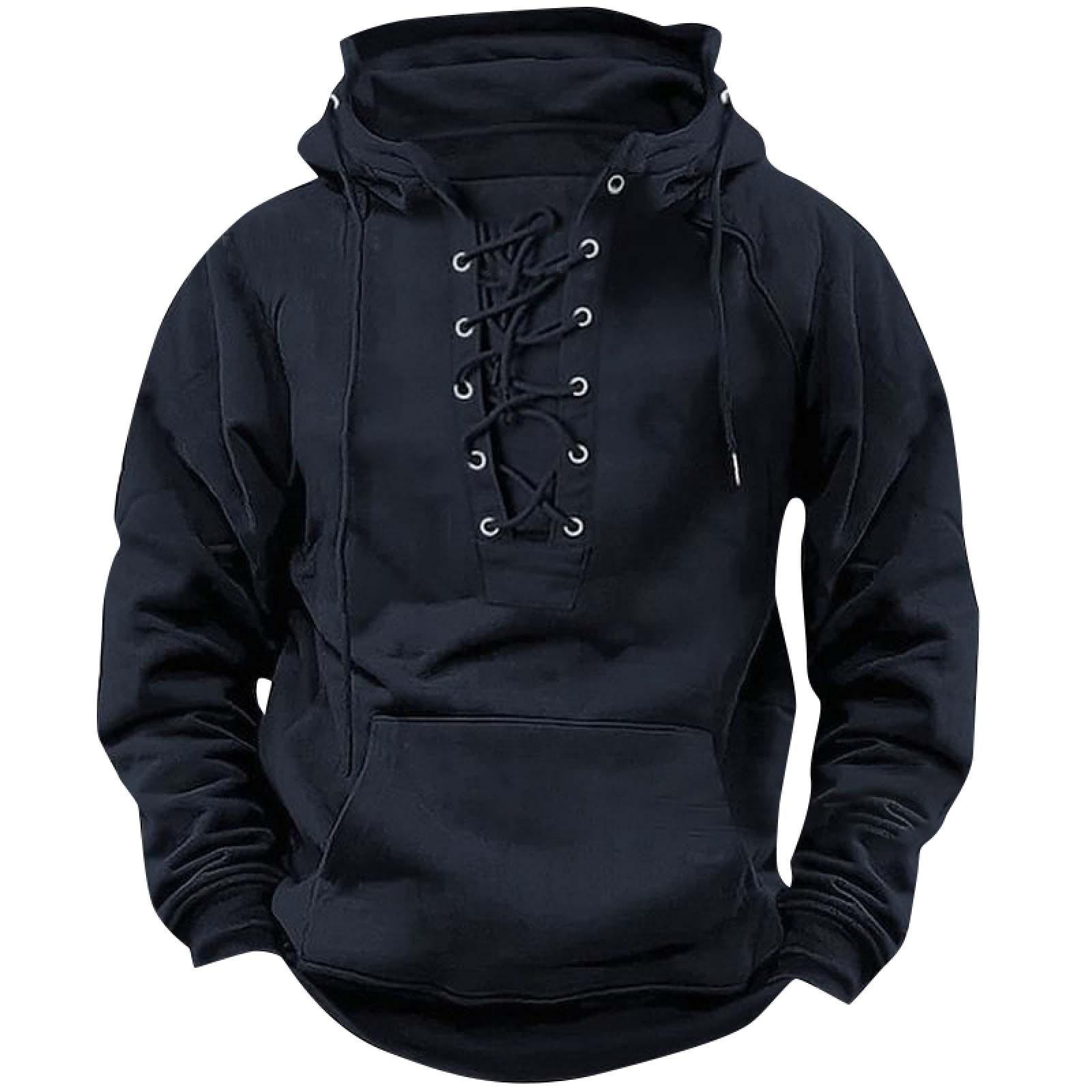 

Мужской однотонный свитер с капюшоном, молодежная спортивная кожаная куртка-свитер с несколькими карманами в Европе и Америке L тёмно-синий