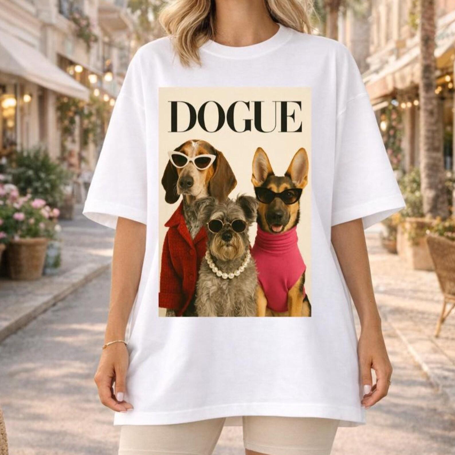 DOGUE Dog Comfort Color Shirt, Funny Dog Lover Gift, Vogue Parody Dog Tee, Dog Mom Shirt, Cute Dog Tee, Trendy Pet Lover Shirt XL