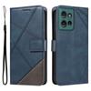 For Motorola Edge 50 5G Case Leather Geometric Line Wallet Phone Cover with Wrist Strap