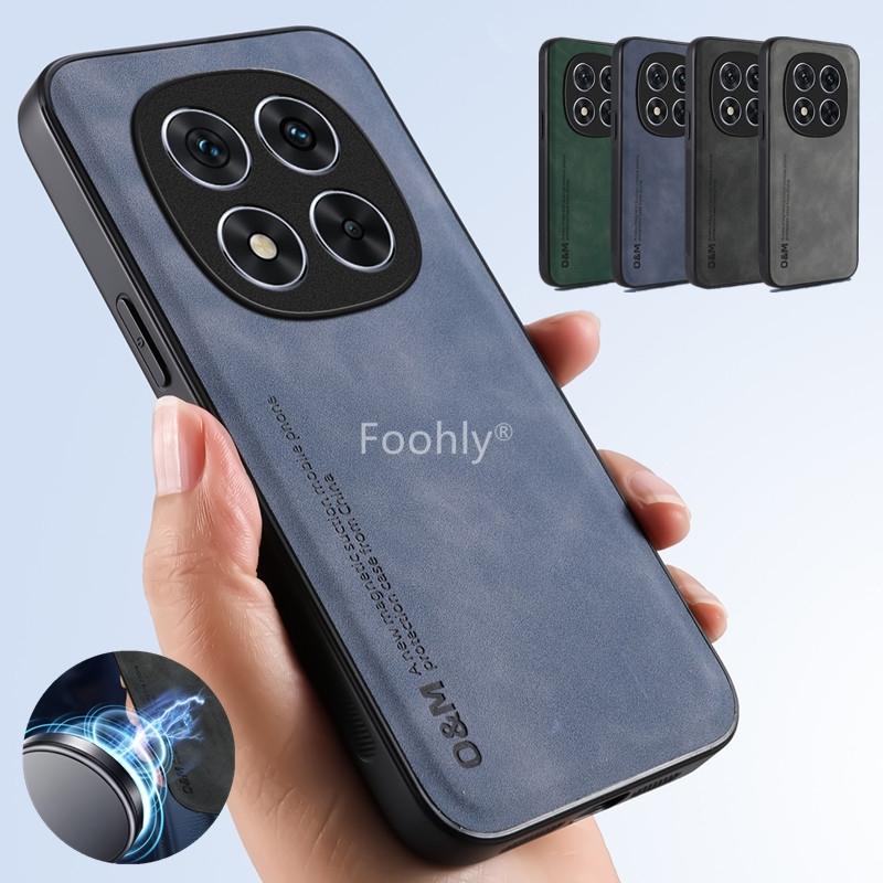 Nubuck Leather Magnetic Case for Xiaomi Redmi Note 15 Pro 5G 15 Pro+ Plus Protective Cover Shockproof Back Shell Coque Fundas