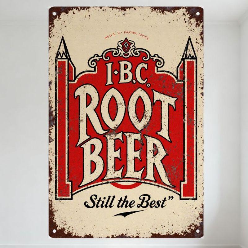 

Vintage Root Beer Metal Tin Sign, Red & White I·B·C· Style Decor with Still the Best Banner, Retro Rustic Wall Art for Man Cav 20x30cm（7.8x11.8inch）