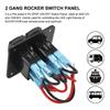 For Car ATV UTV Switch Control Panel With LED Light Wiring Harness 5 Pin ON/Off Toggle 2 Gang Rocker Switch Panel
