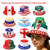 2026 Cappello a secchiello con bandiera nazionale di paesi Uomo Donna Fan di calcio Festa Coppa di calcio Cappello da sole reversibile Fan di calcio Cappello da pescatore