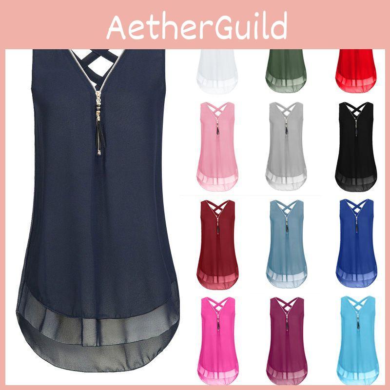 Stylish Women Sleeveless Vest With Cross Back Design And Convenient Front Zipper For Plus Sizes