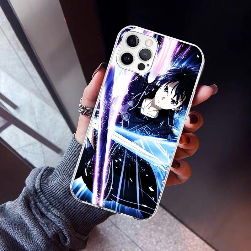 Sword Art Online Kirito Phone Case For iPhone 17 Air 11 13 Mini 14 15 Plus 16 12 Pro Max 16E SE 7 8 Pattern Soft TPU Back Cover