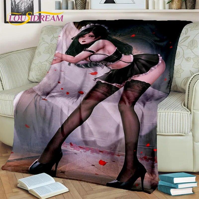 Anime-Spielfigur, sexy Spitze, Mädchen, niedliche Cartoon-Decke, weiche Überwurfdecke für Zuhause, Schlafzimmer, Bett, Sofa, Picknick, Decke, Kinder