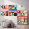 solid Wood Frame 90s 80s 50s Posters Modern Pop Culture Prints Abstract Minimalist Canvas Painting Dance Cartoon Wall Art Pictures For Home Decor