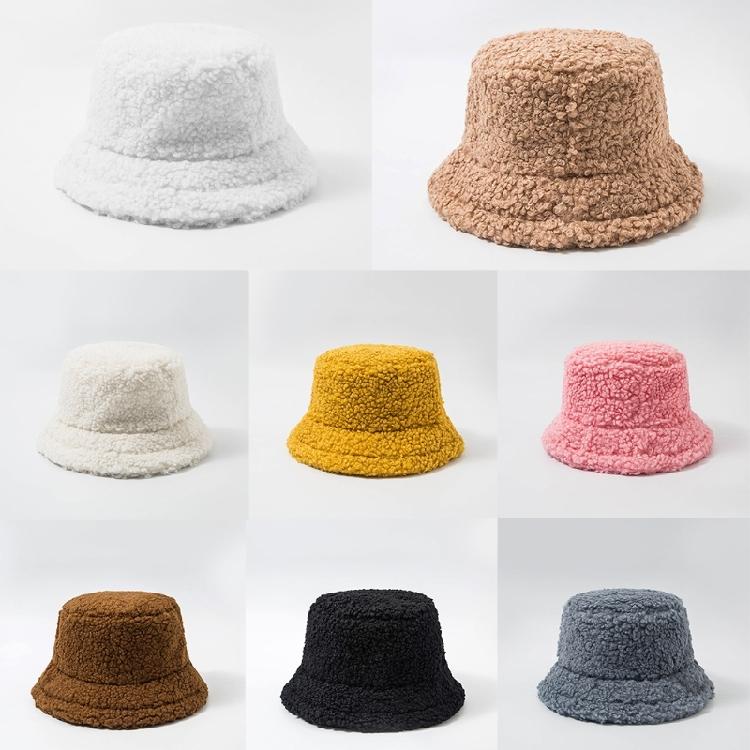 Fashion Lamb Wool Solid Color Soft Plush Hat Vintage Fisherman Cap Outdoor Trend