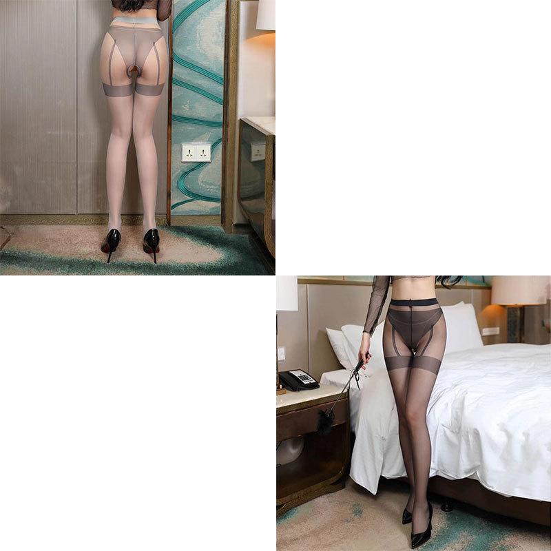 New Sex Underwear Sex Stockings Women's Core Silk Sexy Fake Garter Belt Open Pantyhose Wholesale Delivery