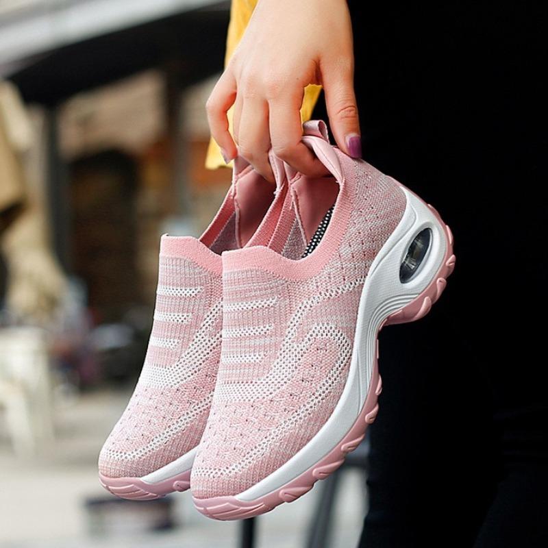 Fashion Women's Shoes New Breathable Mesh Shoes Air-cushioned Sport Running Shoe Fashion Wedge Sneakers for Women Tennis Training Shoes