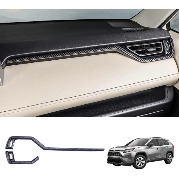 Blazeray for RAV4 Rear Air Conditoner Outlet Vent Cover Panel Trim Rear Carbon Fiber Cover for Toyota RAV4 2019 2020 2021 2022 Interior